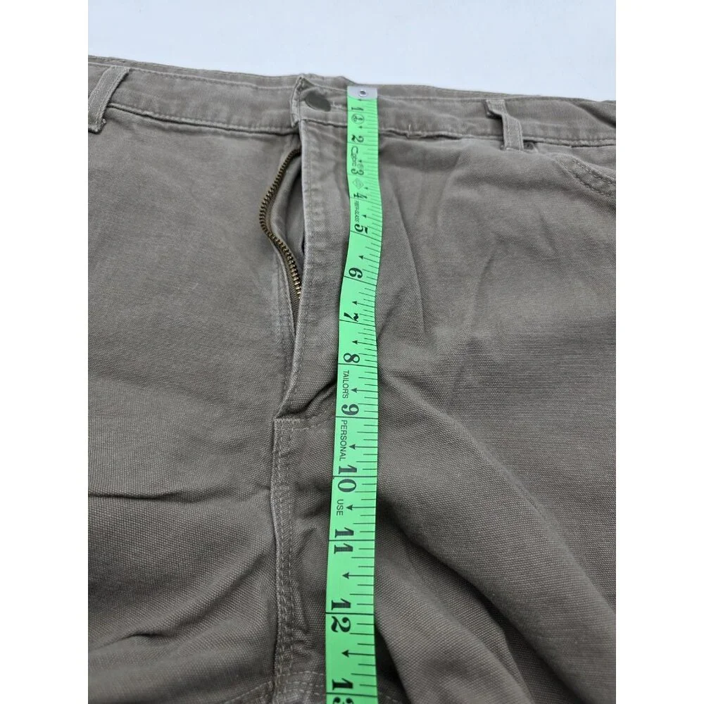 Carhartt Pants Mens 42x30 Khaki Loose Fit B159 Workwear Carpenter Utility Cotton